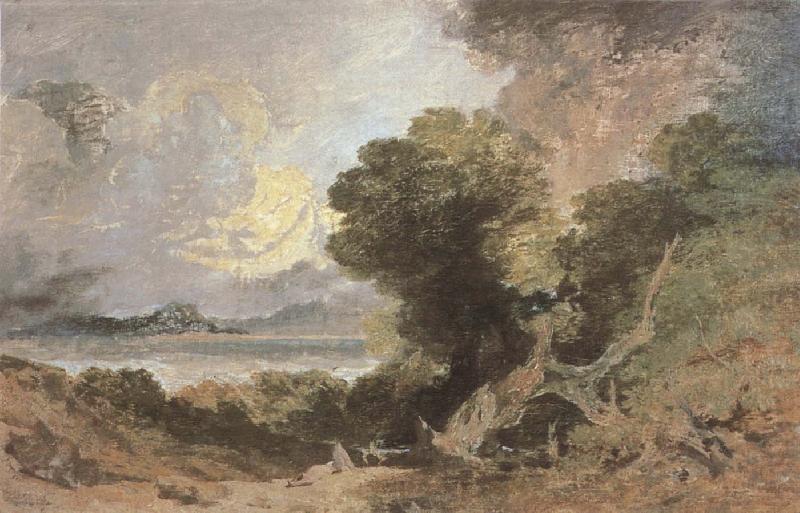 The tree at the edge of lake, Joseph Mallord William Turner